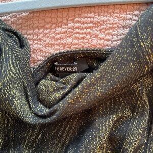 Forever 21 Shimmering Black and Gold Turtleneck Sweater